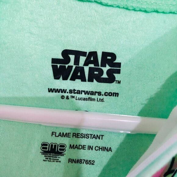 Star Wars Mandalorian Boys Hooded One Piece Pajamas Sleepwear Green Size 10‎ NEW - Picture 5 of 9